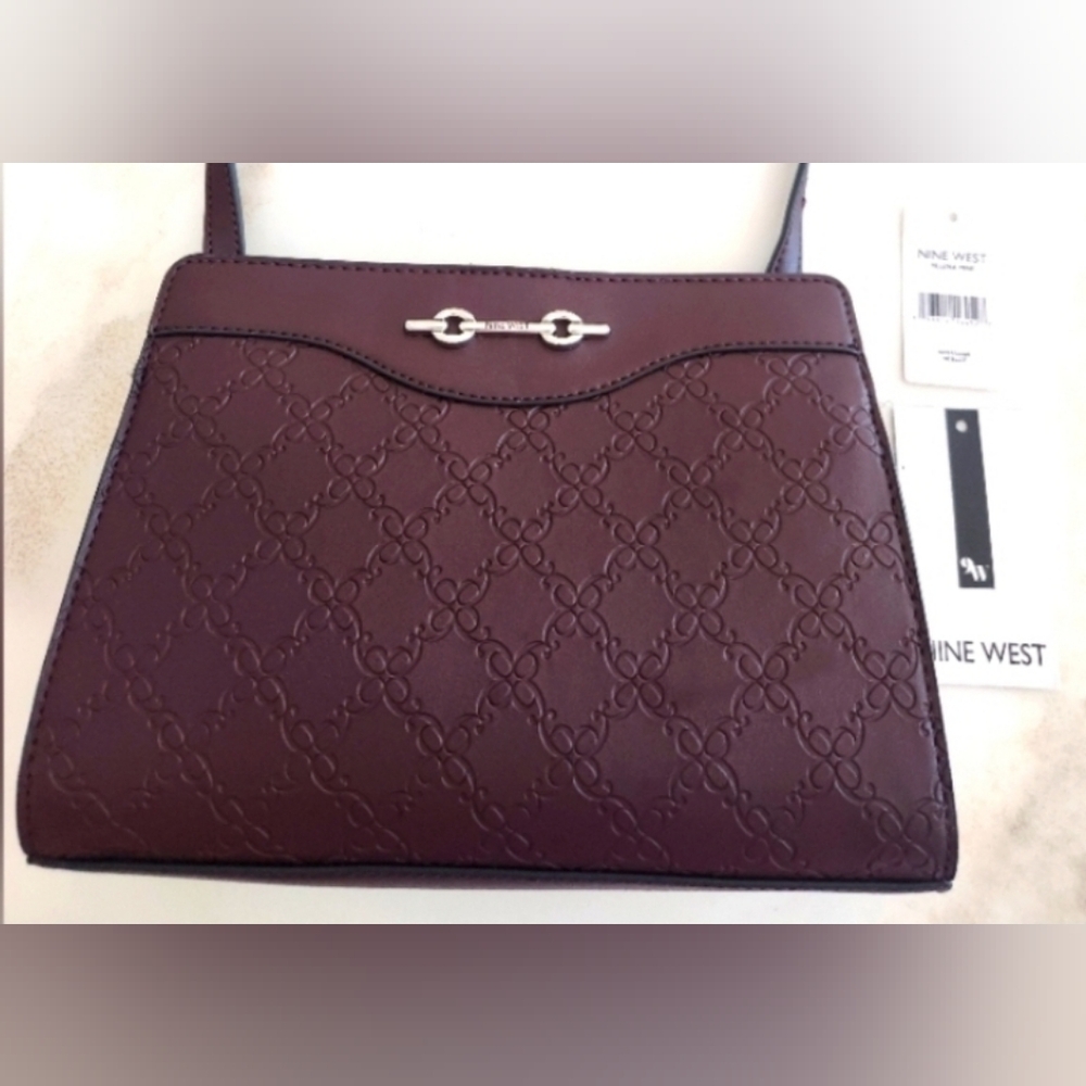 Nine West Ellena Mini Crossbody In Merlot Color. - Picture 1 of 7